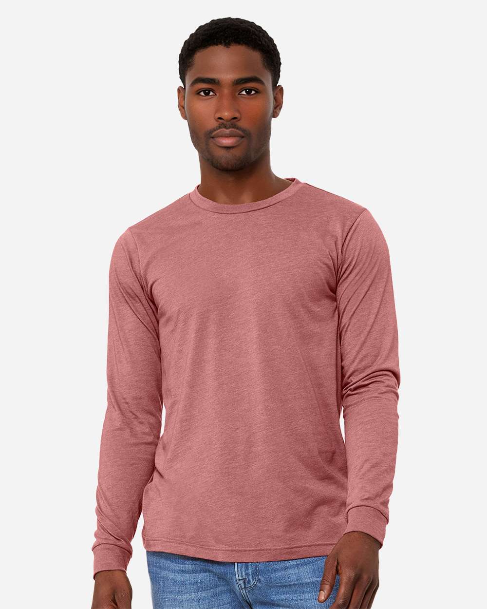 BELLA + CANVA Heather CVC Long Sleeve Crewneck T-Shirt for Layering Style & Custom Print Essential Tee