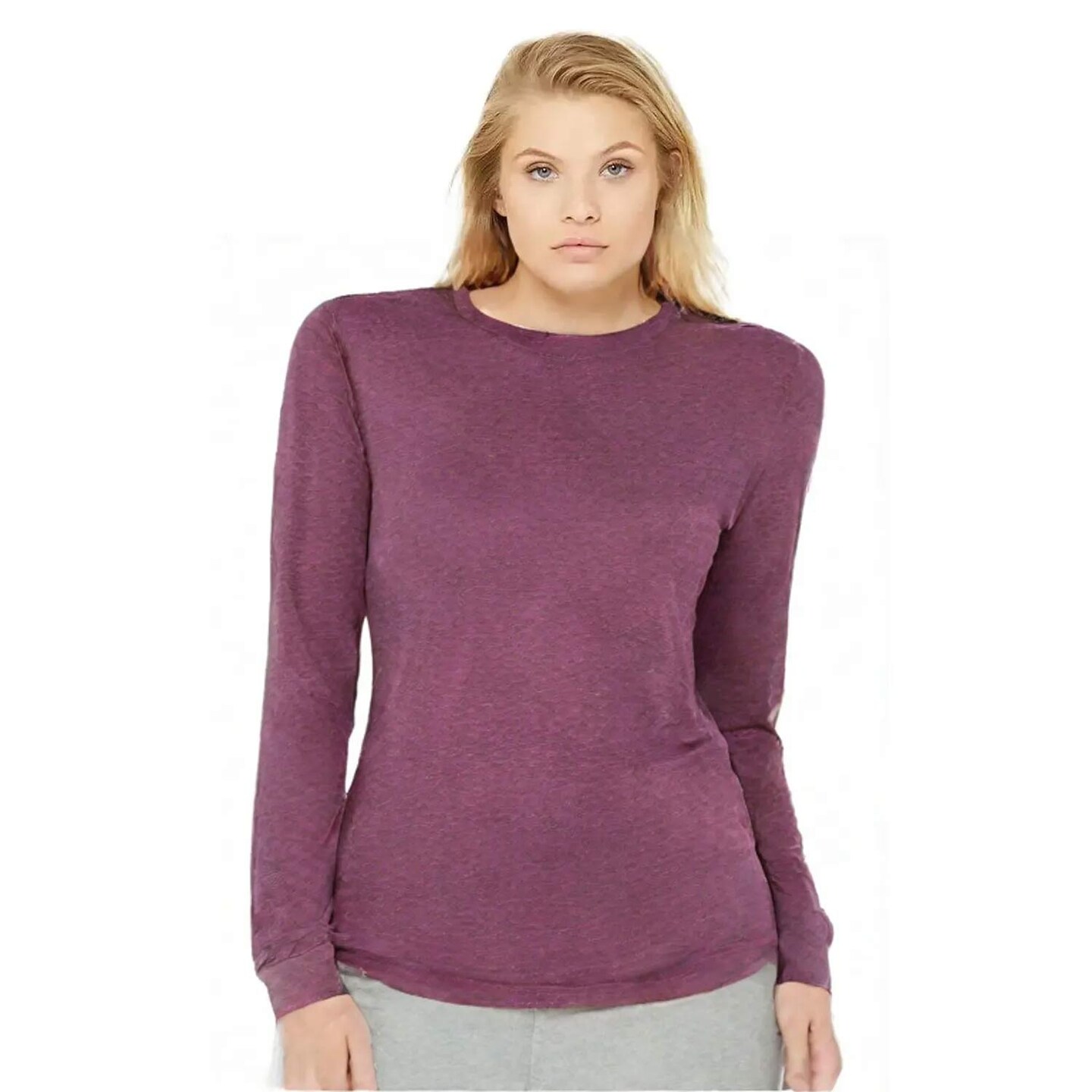 BELLA + CANVAS® Unisex Triblend Long Sleeve Tee Lightweight Retail Fit Airlume Blend Everyday Casual Shirt