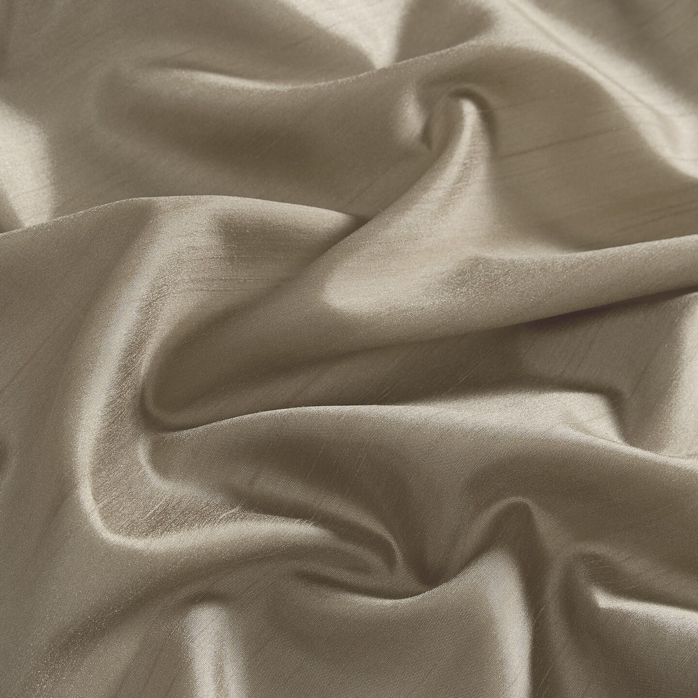 Threadmade Home Colette Faux Silk Scalloped Window Valance, Taupe - 50"W x 21"L