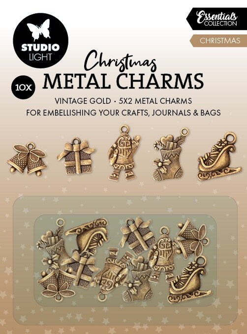 Studio Light Essentials Metal Charms 10/Pkg-Christmas Elements