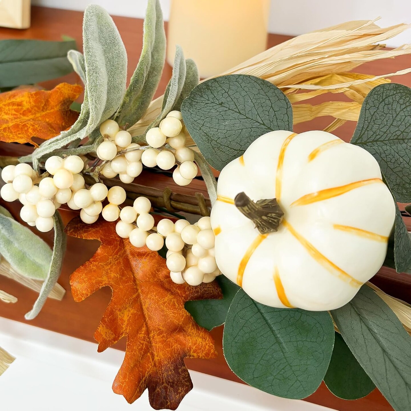 6ft Fall Garland with Lights