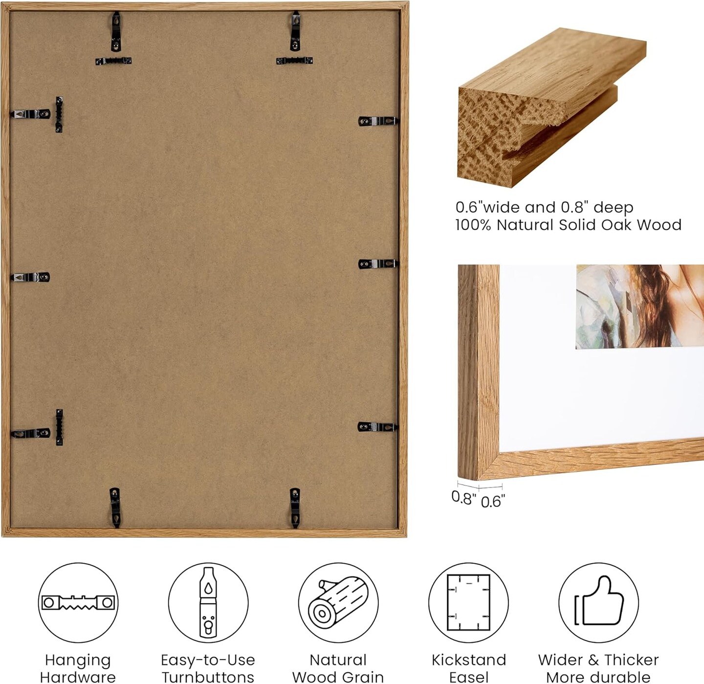 11x14 Oak Wood Picture Frame - 11x14 Poster Frame