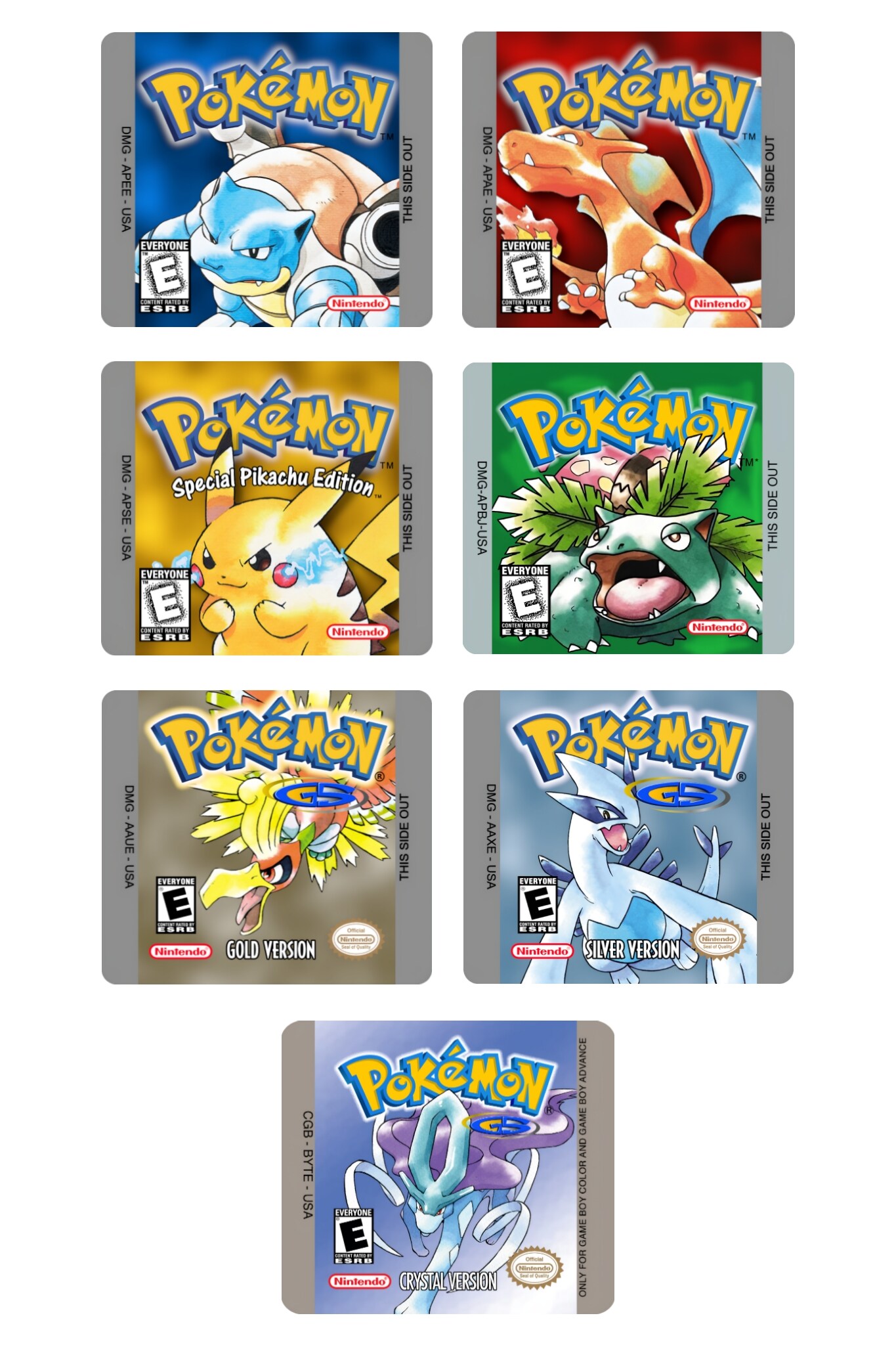 Custom Pokémon Nintendo Gameboy Cartridge Holographic Replacement