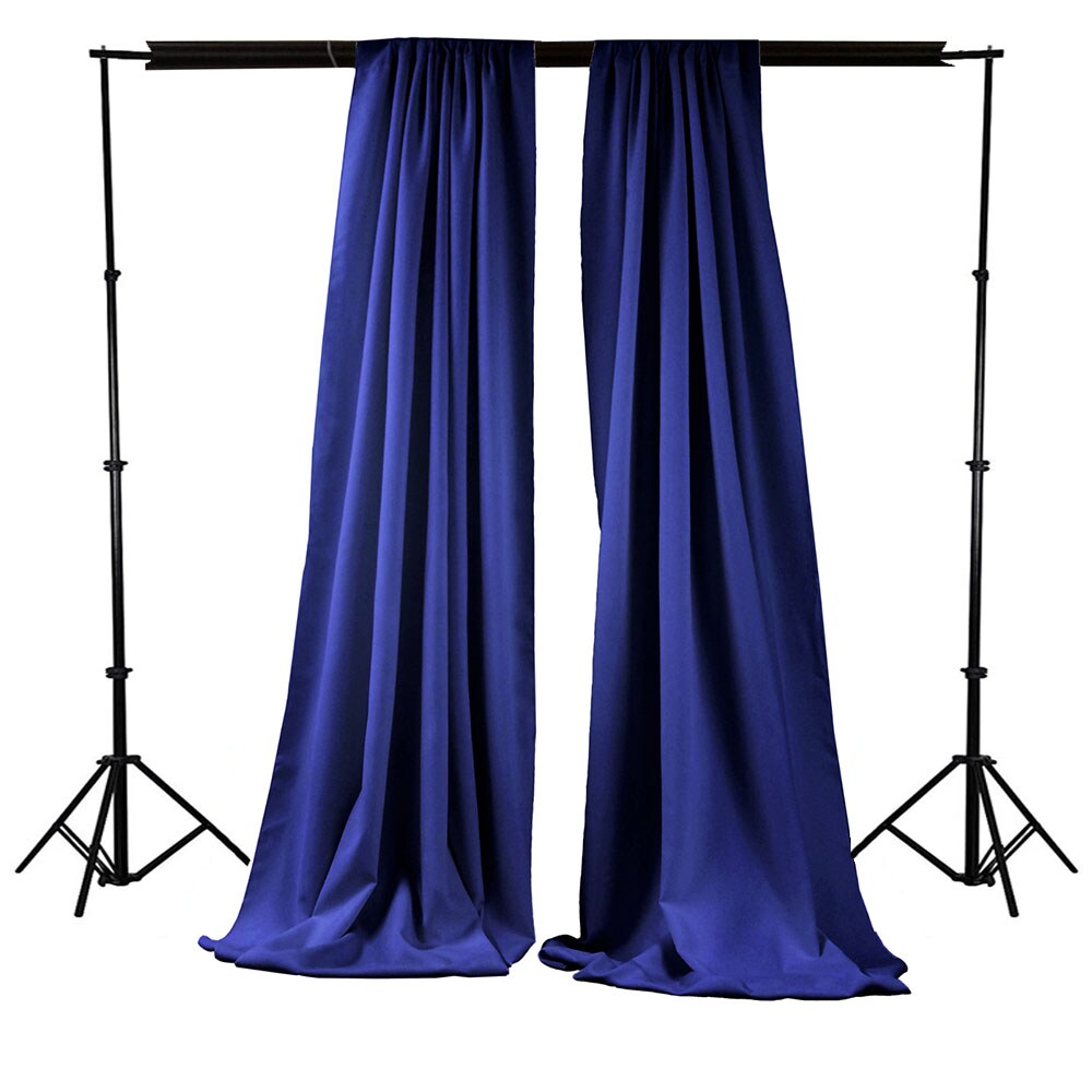 Pack of 2 Polyester Poplin Backdrop Drapes 96 x 58 Inch Semi-Opaque Event Panels