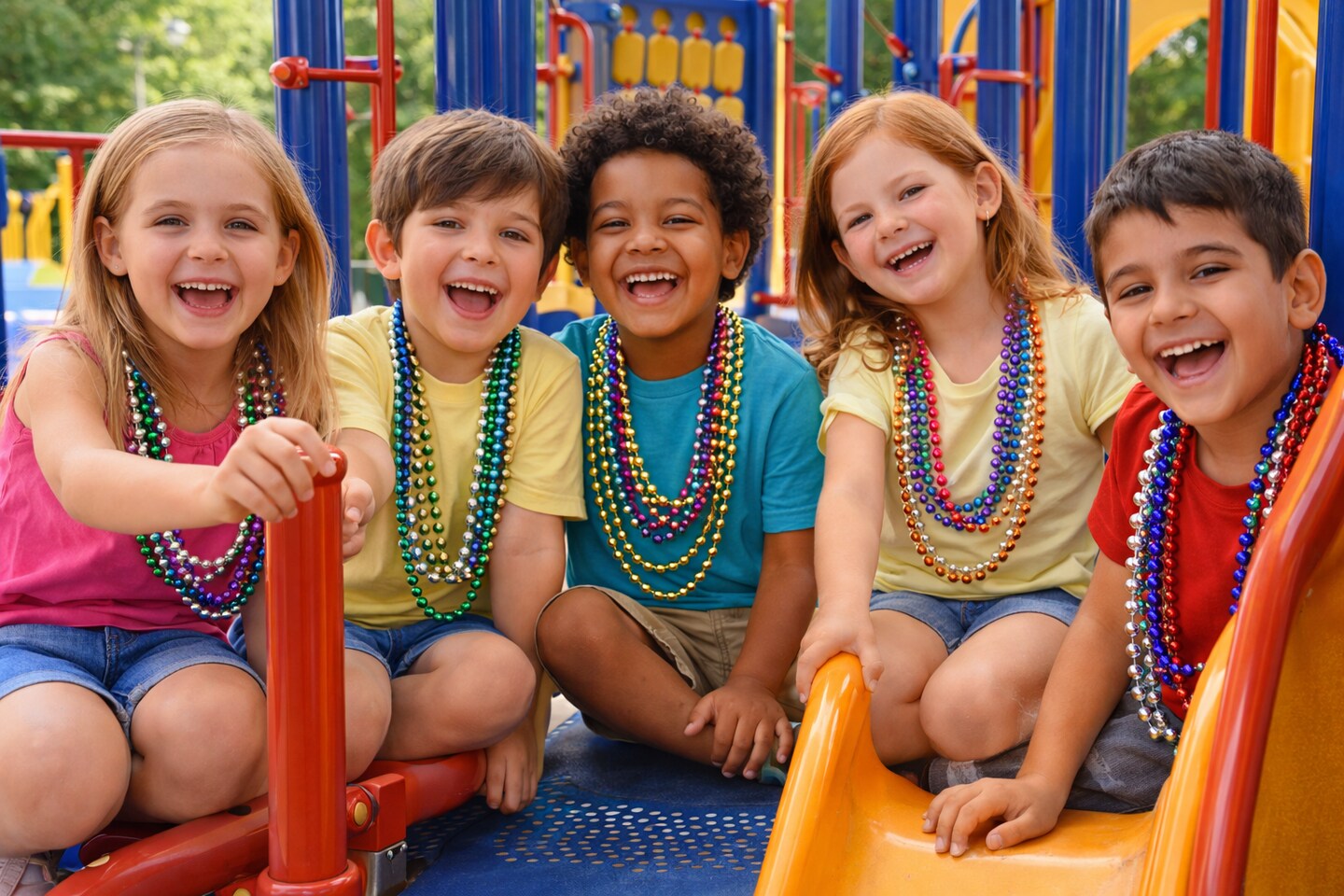 Metallic Bead Necklaces 32" – Assorted Colors, 12 Pack for Crafts, Parties & Costumes