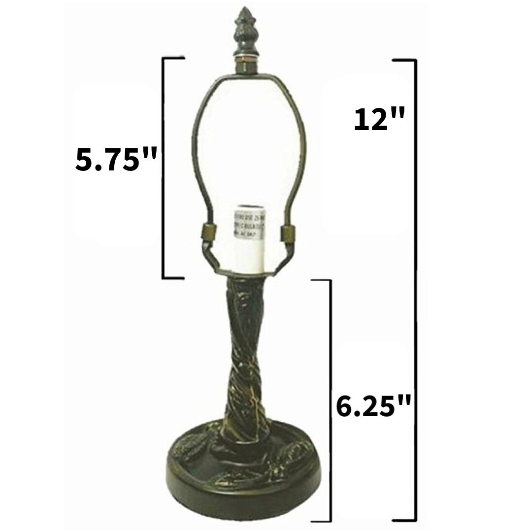 Twisted Dragonfly Metal Lamp Base, Dark Bronze Finish With Gold Highlights, Nicely Weighted, 12" Tall