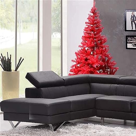 Red Norway Pine Christmas Tree PVC/Metal Hinged Branches and Heavy Duty Stand
