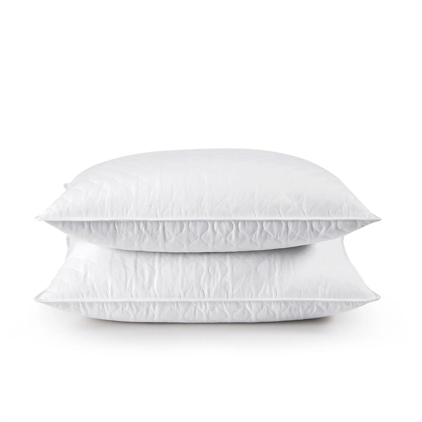 Set of 2 Down Feather Blend Pillows with Ventilated Cooling Design and Machine Washable
