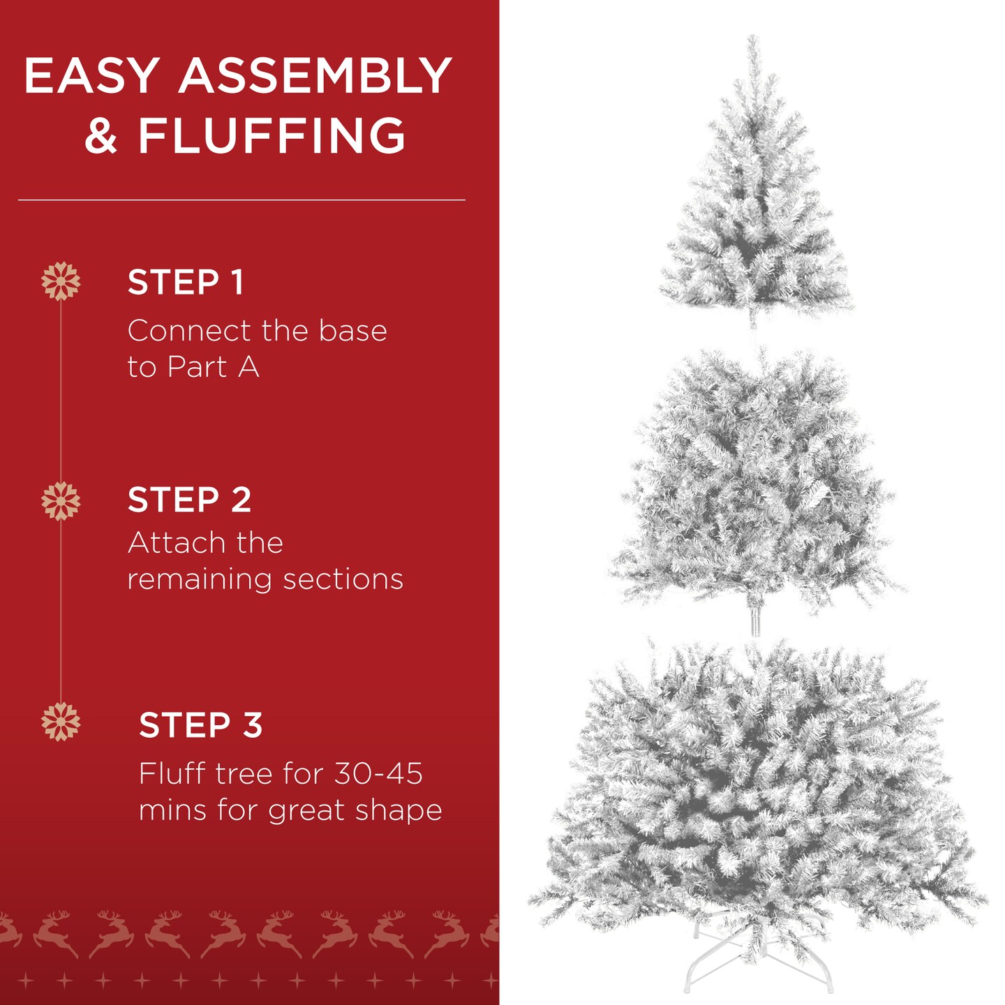 Best Choice Products Artificial Christmas Tree, Premium Unlit Spruce Design, Dense Branches &#x2013; White Spruce
