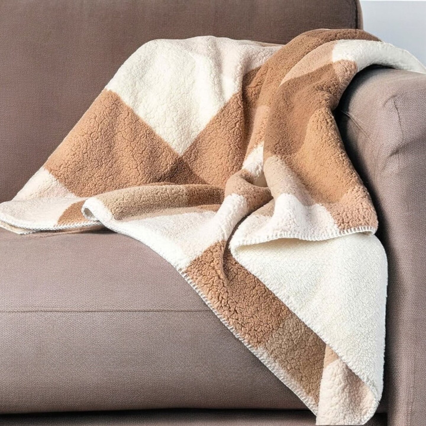 Edge Collections - 50" x 60" - Brown - Soft Woven Throw Blanket for Chic and Cozy Home Decor - 1 Piece