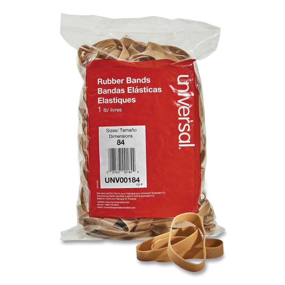 Universal 0.04 in. Gauge Size 84 Rubber Bands - Beige (155/Pack)