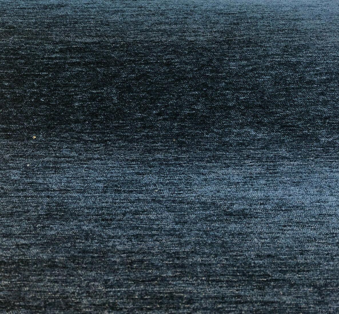 1 Yard Navy Blue Upholstery Fabric Soft Chenille Solid Material Durable 56 Inches Width