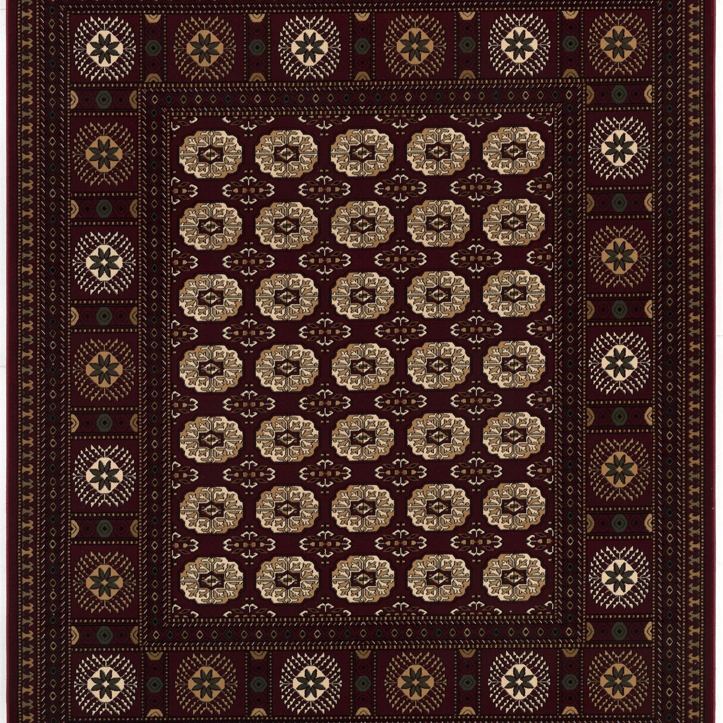 Edge Collections - 8' - Red - Floral Medallion Runner Rug for Cozy Spaces - 1 Piece