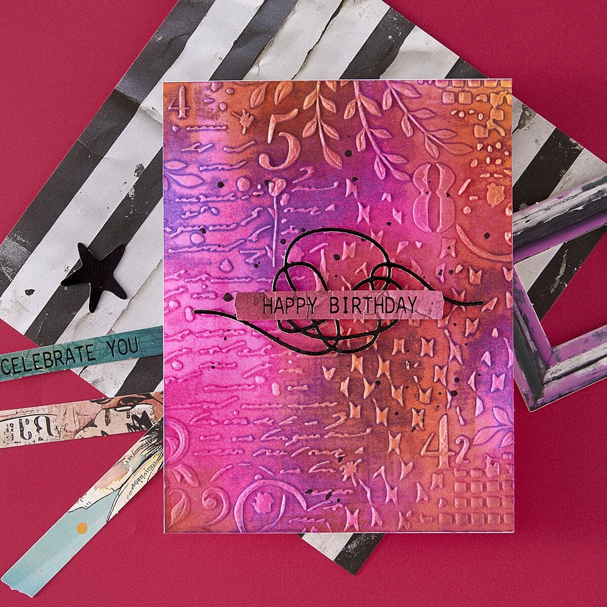 Spellbinders 3D Embossing Folder-Beautifully Imperfect, Distress Mix