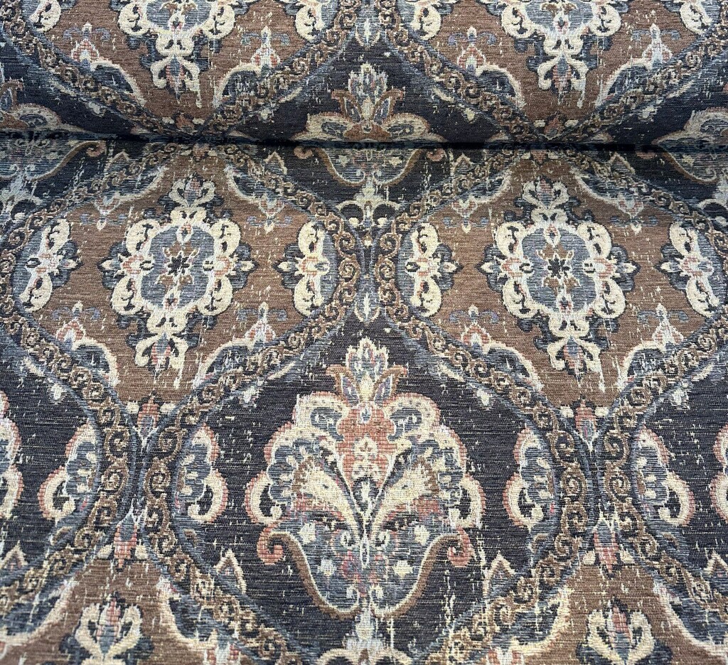 1 Yard Chocolate Chenille Upholstery Fabric Textured Tapestry 63% Polyester Chenille 37% Polyester