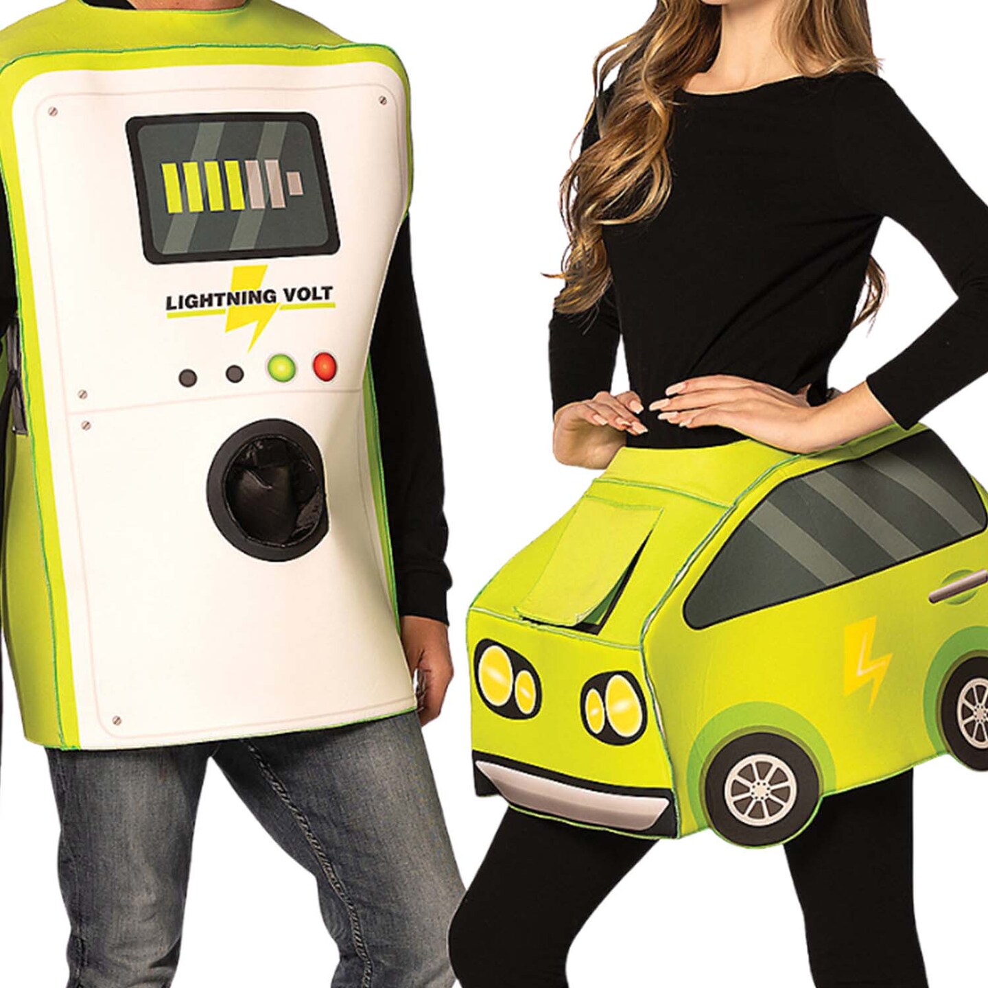 Adults Electric Car And Charger Couples Costume Halloween Outfit