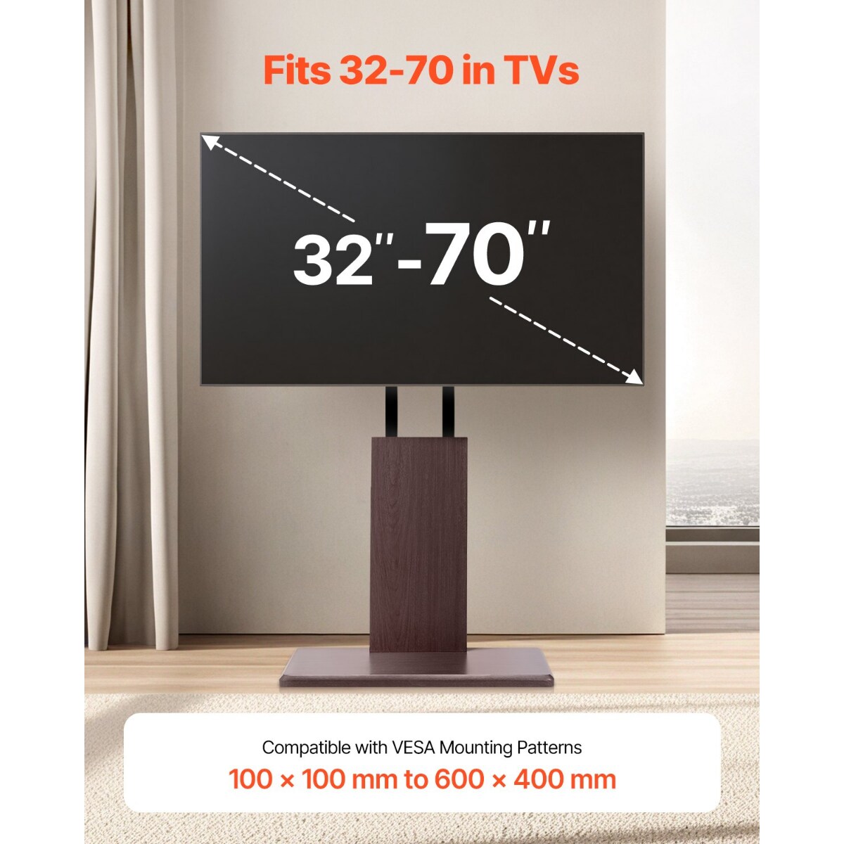 Universal TV Stand Tabletop 32-70 Inch Adjustable Swivel Mount