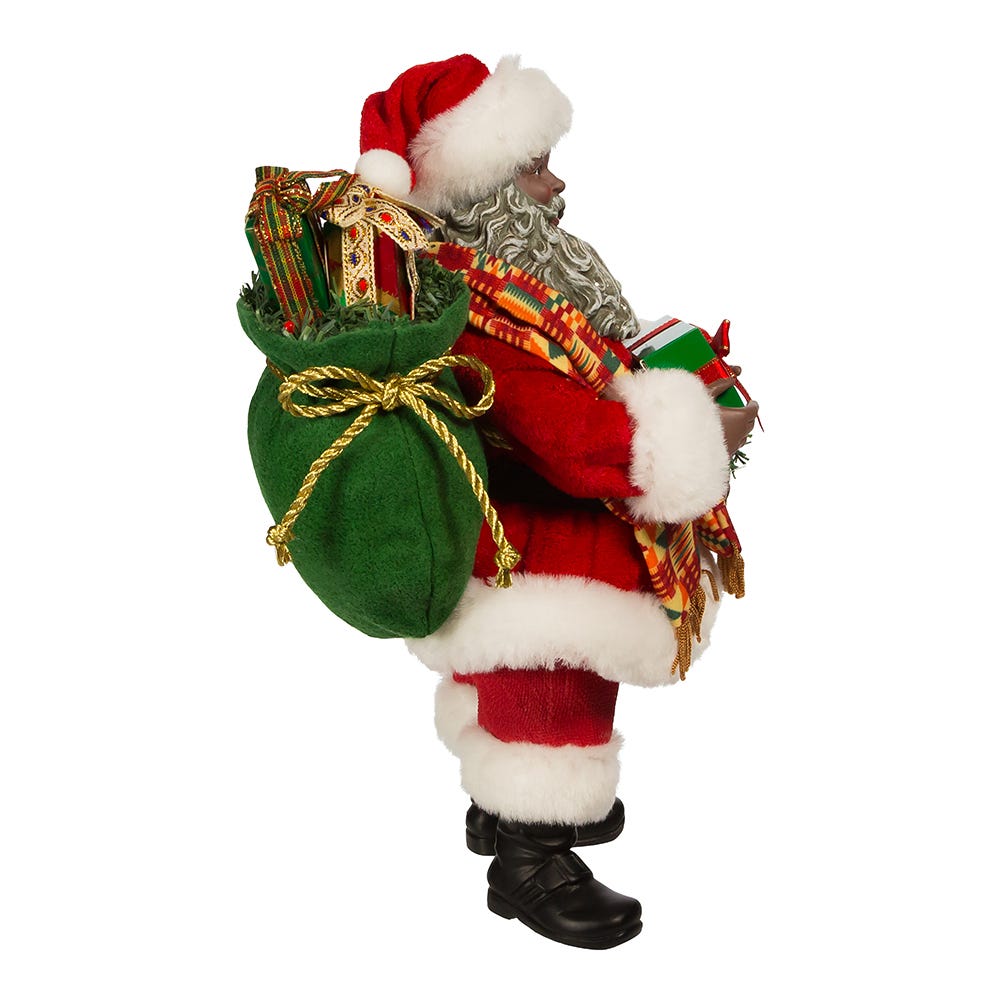Kurt Adler 12-Inch Fabrich&#xE9; Kwanzaa Santa