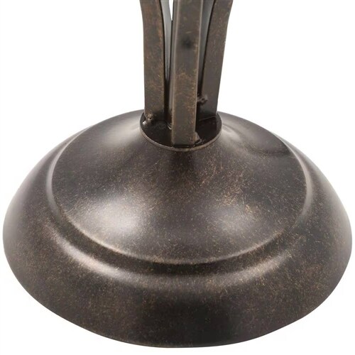 Rustic Bronze Metal Table Lamp with Linen Shade and Touch Control Perfect for Living Room