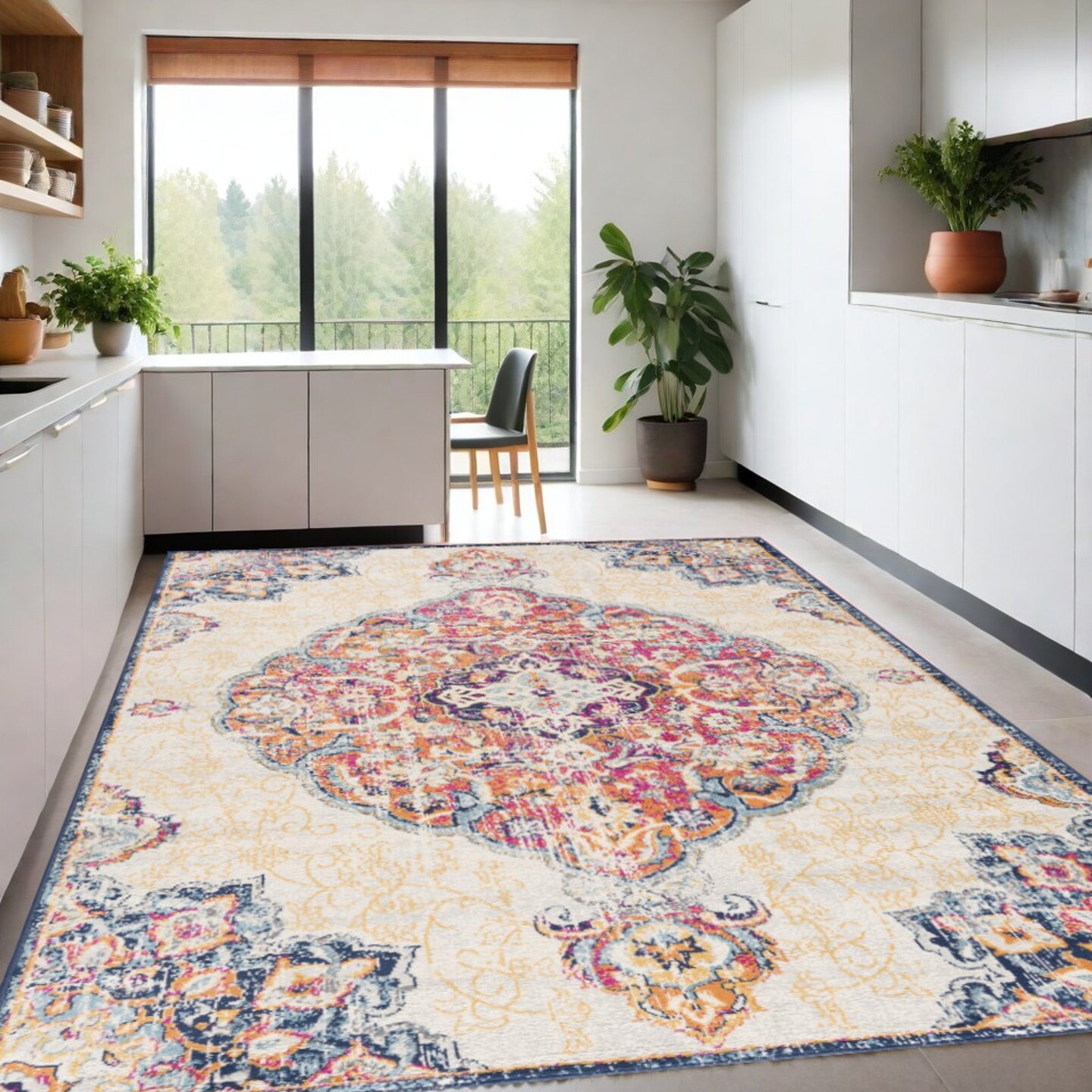 Edge Collections - 9&#x27; X 13&#x27; - Multicolor - Elegant Medallion Area Rug for Home D&#xC3;&#xA9;cor - 1 Piece