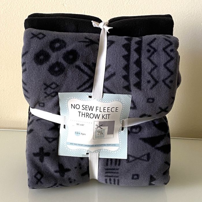 Terra Hieroglyphics Anti-Pill No Sew Throw Fleece Fabric Kit