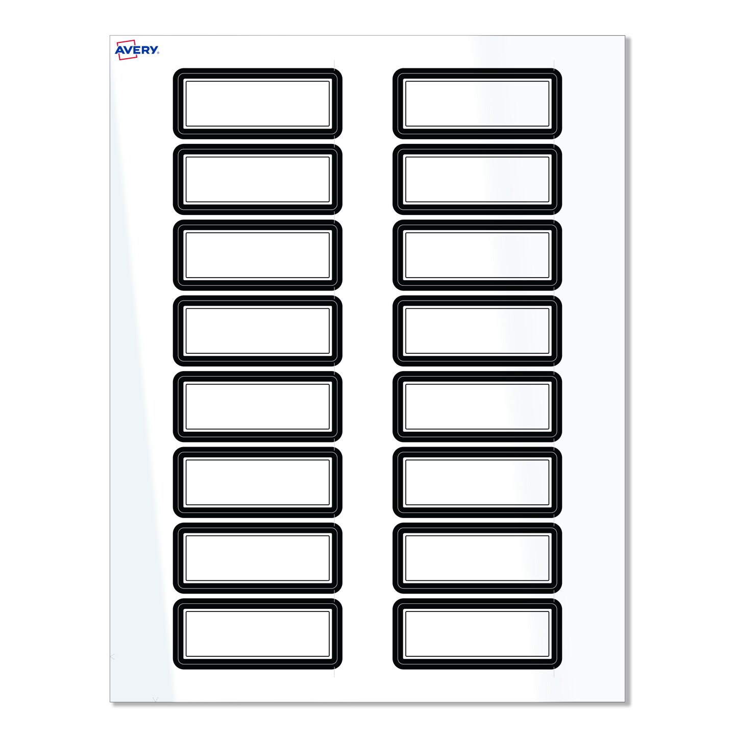 Avery® Printable Rectangle Labels with Sure Feed® Technology, Double Black Border Design, 1" x 2-5/8", Glossy White Permanent Labels, Laser/Inkjet, 160 Total, Great for Address Labels