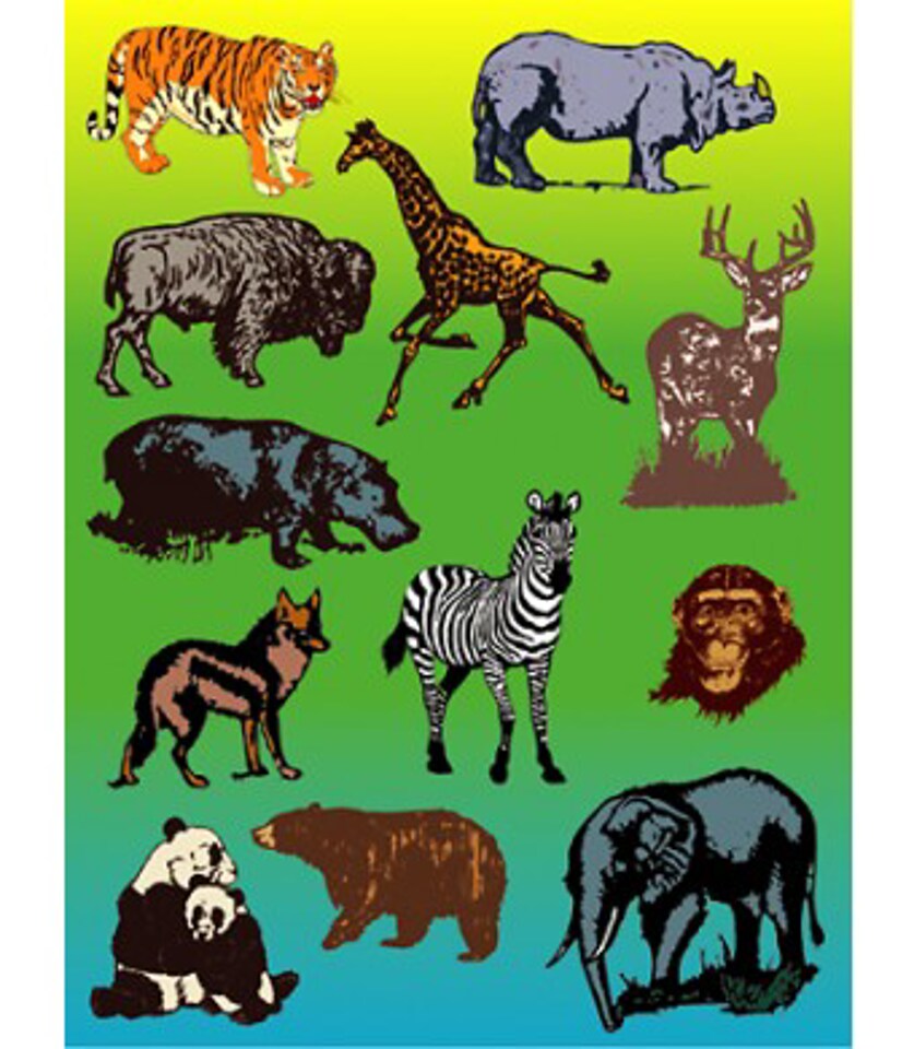 Wild Animals Die Cut Stickers – 25 Sheets Pack of Colorful Safari Animal Stickers for Classroom Rewards, Scrapbooking & Crafts