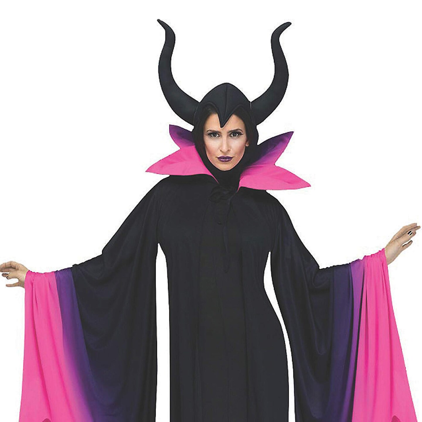 Evil Queen Adult Costume Black Robe and Horned Cap