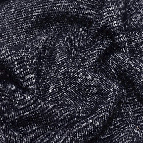 Blue/White Textured Wool Blend Brushed Back Knit Fabric By the Yard