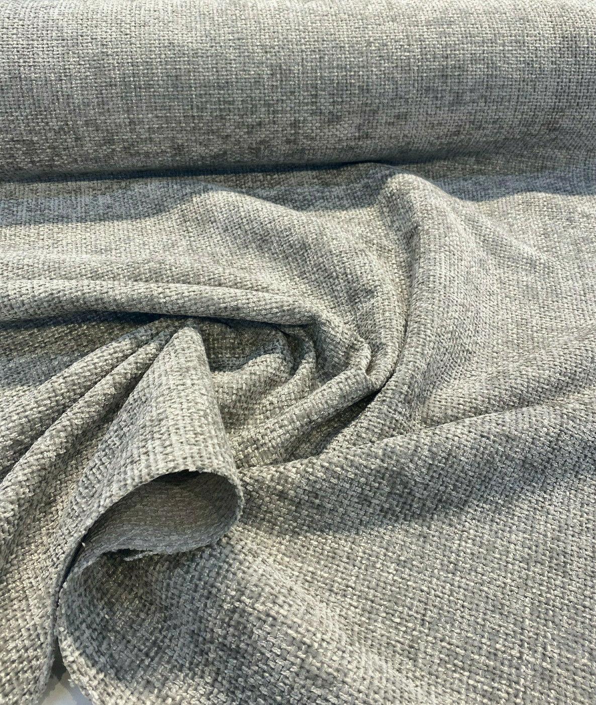 1 Yard Earl Gray Soft Tweed Chenille Upholstery Durable 100% Polyester Fabric