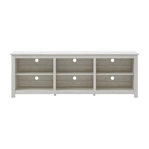 Wood Farmhouse TV Stand for Up to 70" TVs with Storage Shelves