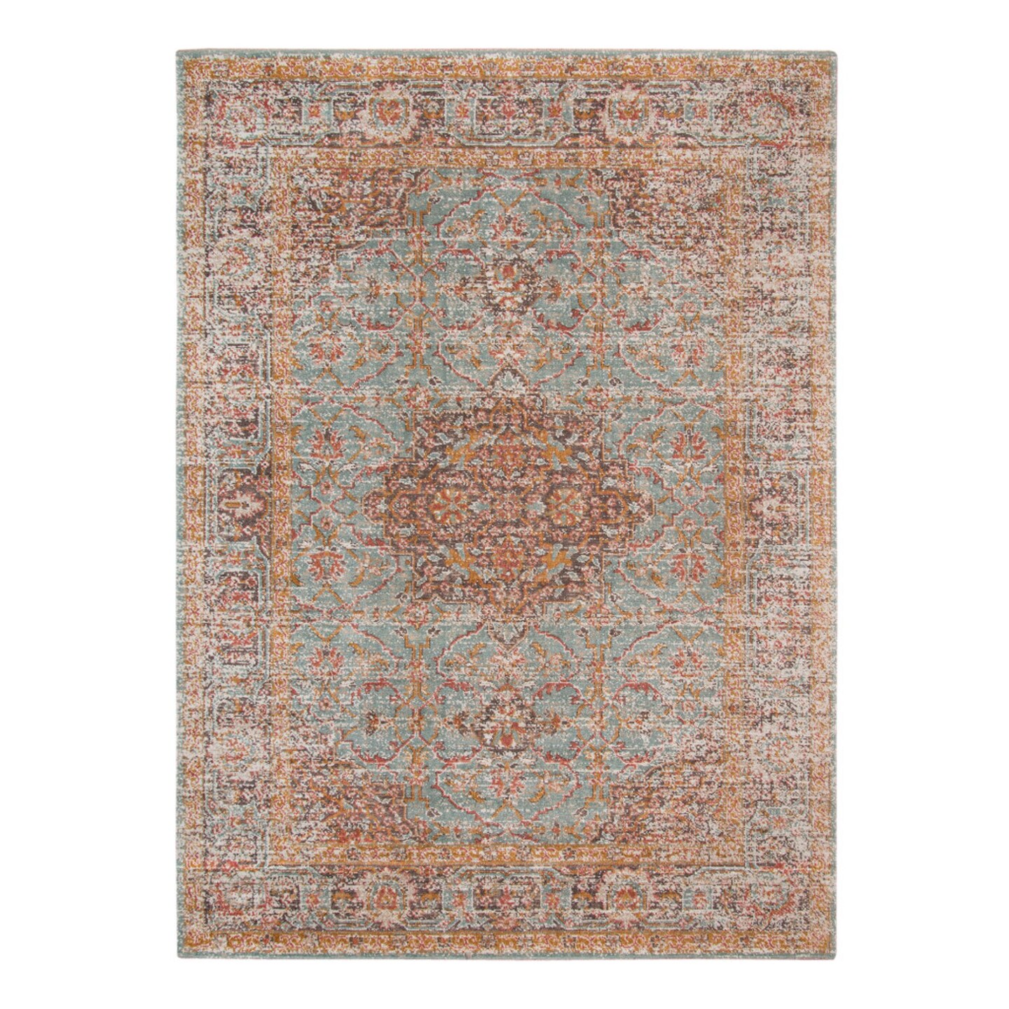 Edge Collections - 7' X 9' - Multicolor - Artistic Medallion Area Rug for Home Decor - 1 Piece