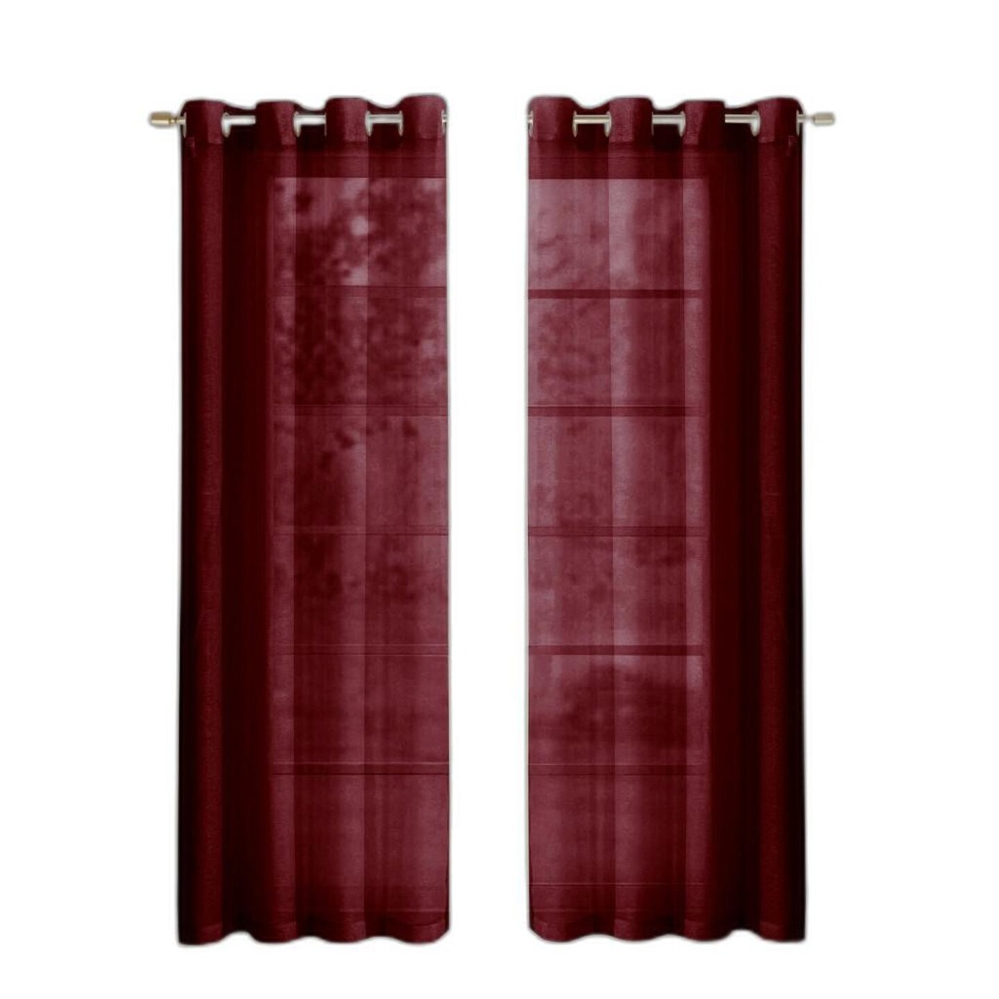Edge Collections - Burgundy - Modern Semi-Sheer Window Panels for Cozy ...