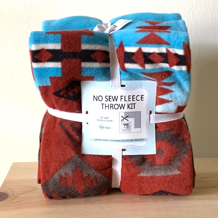 Southwest Canyons Copper Anti-Pill No Sew Throw Fleece Fabric Kit