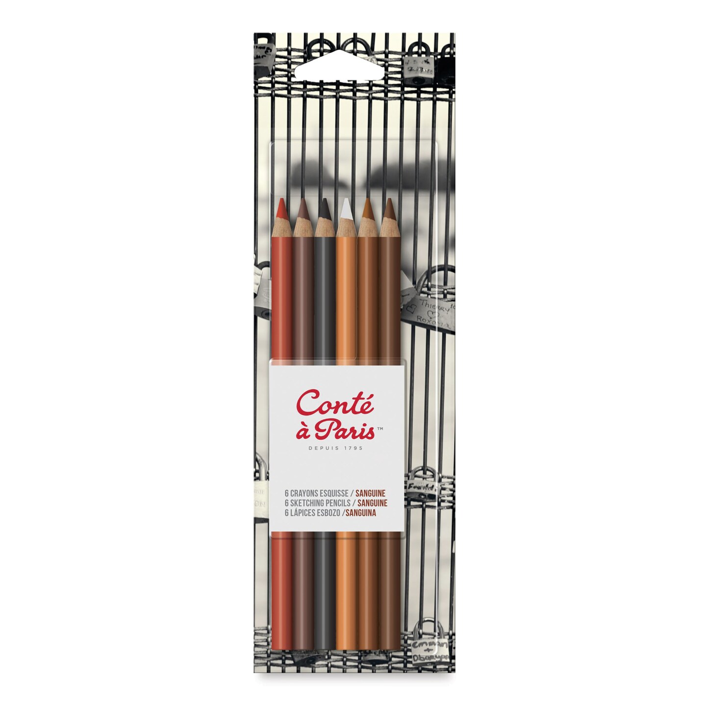 Cont&#xE9; &#xE0; Paris Sketching Pencil - Sanguine, Set of 6