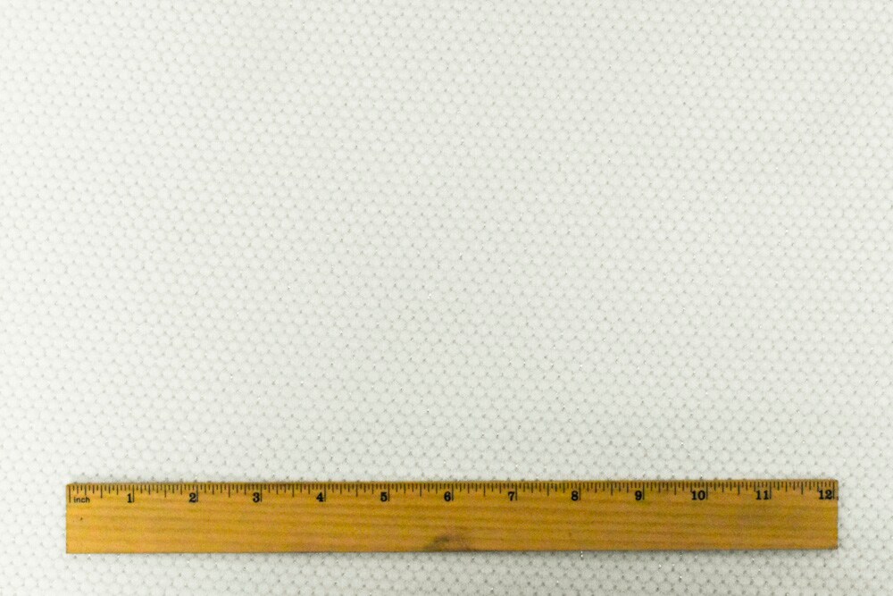 White-Silver Honeycomb Metallic Jacquard Fleece Back Jersey Knit Fabric By the Yard