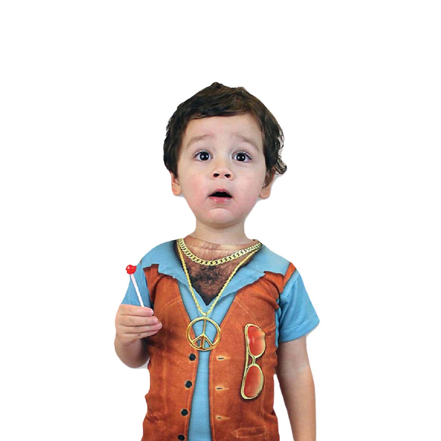 Boy&#x27;s Hairy Chest Hippie Child Costume Child Large