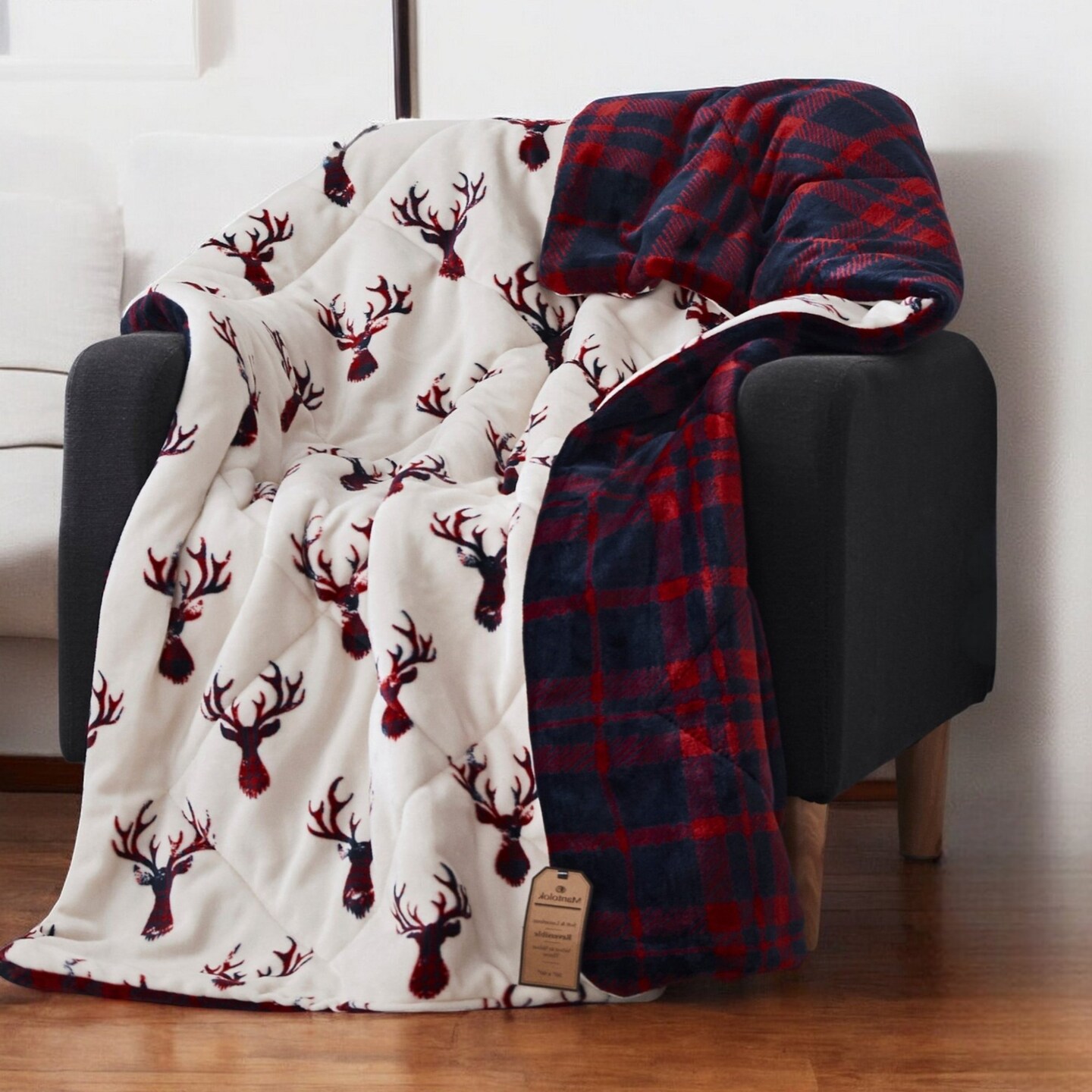 Edge Collections - 50" x 60" - Red - Plush Velvet Throw Blanket for Cozy Comfort - 1 Piece