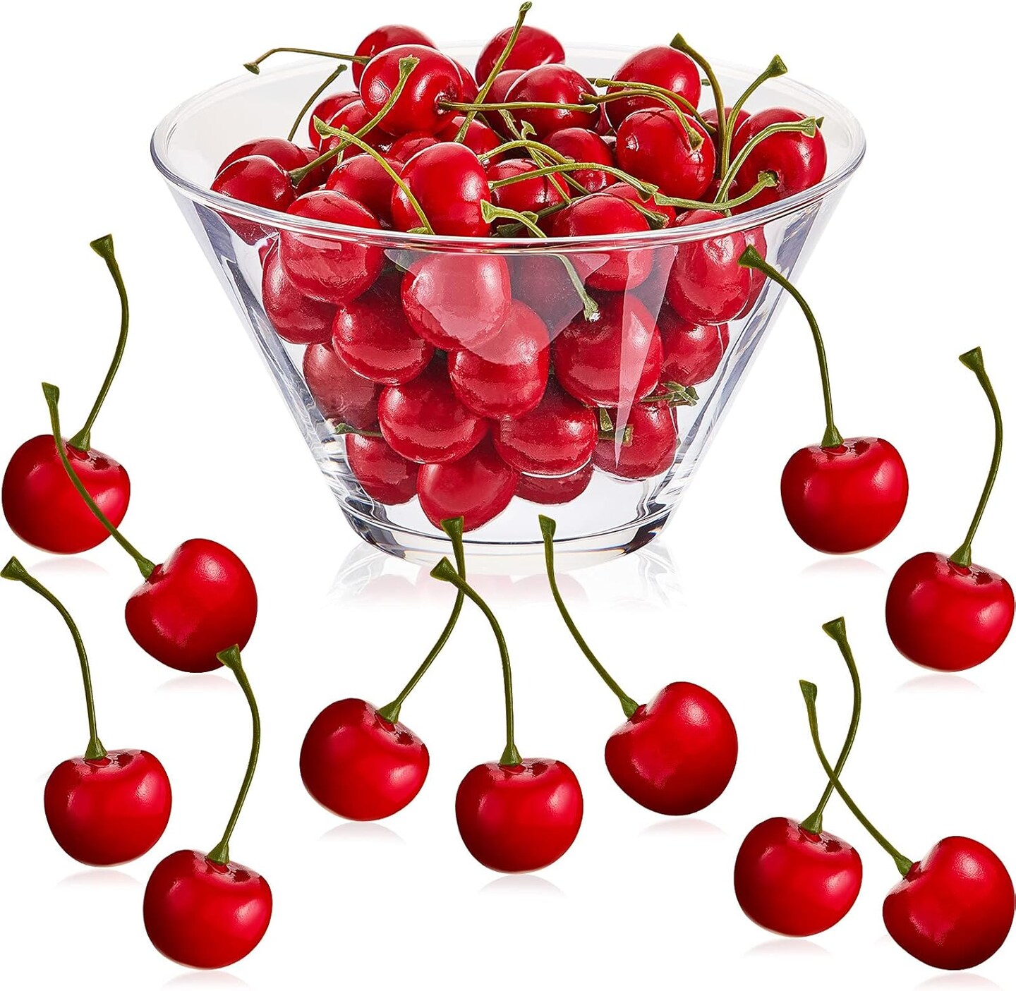 50 Pieces Fake Cherries Artificial Fruit Decorations
