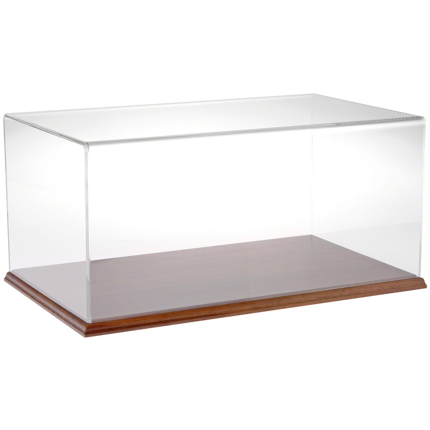 Plymor Clear Acrylic Display Case with Hardwood Base, 20" W x 12" D x 9" H