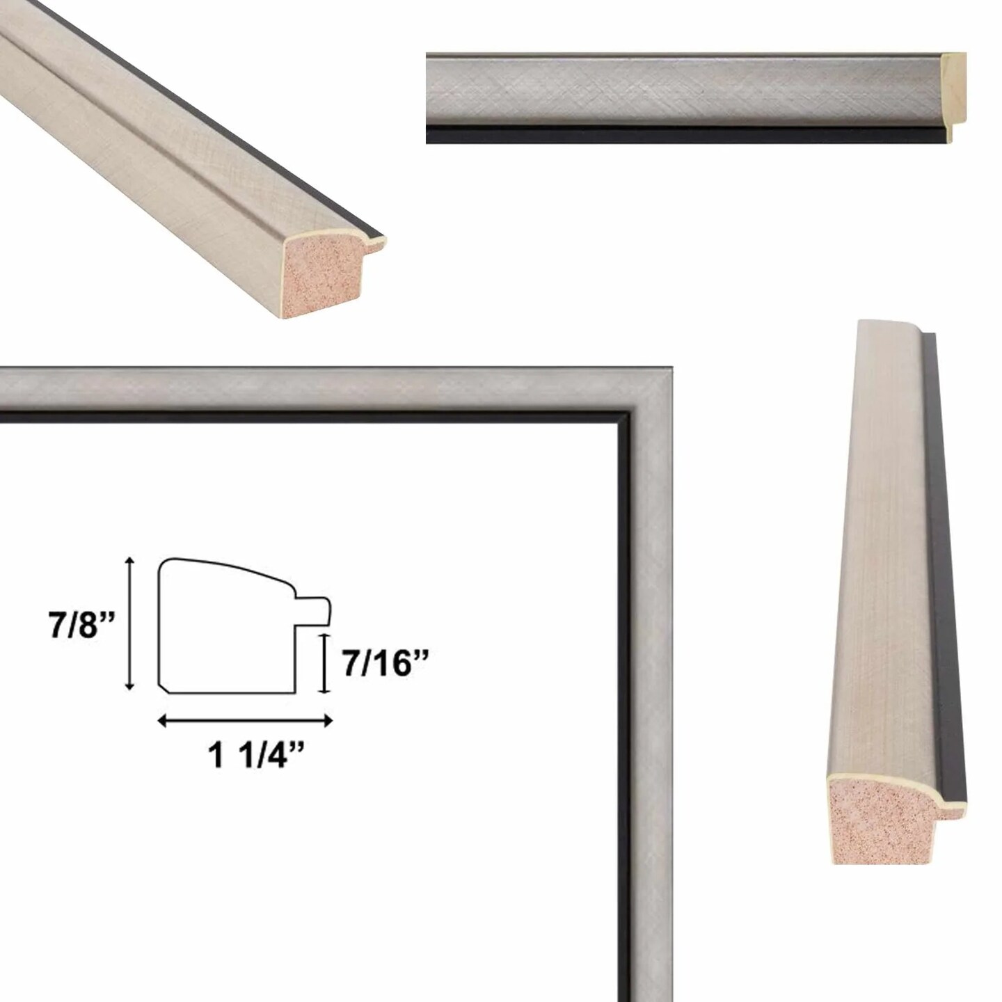 Contemporary Silver With Black Picture Frame 30x40 frame