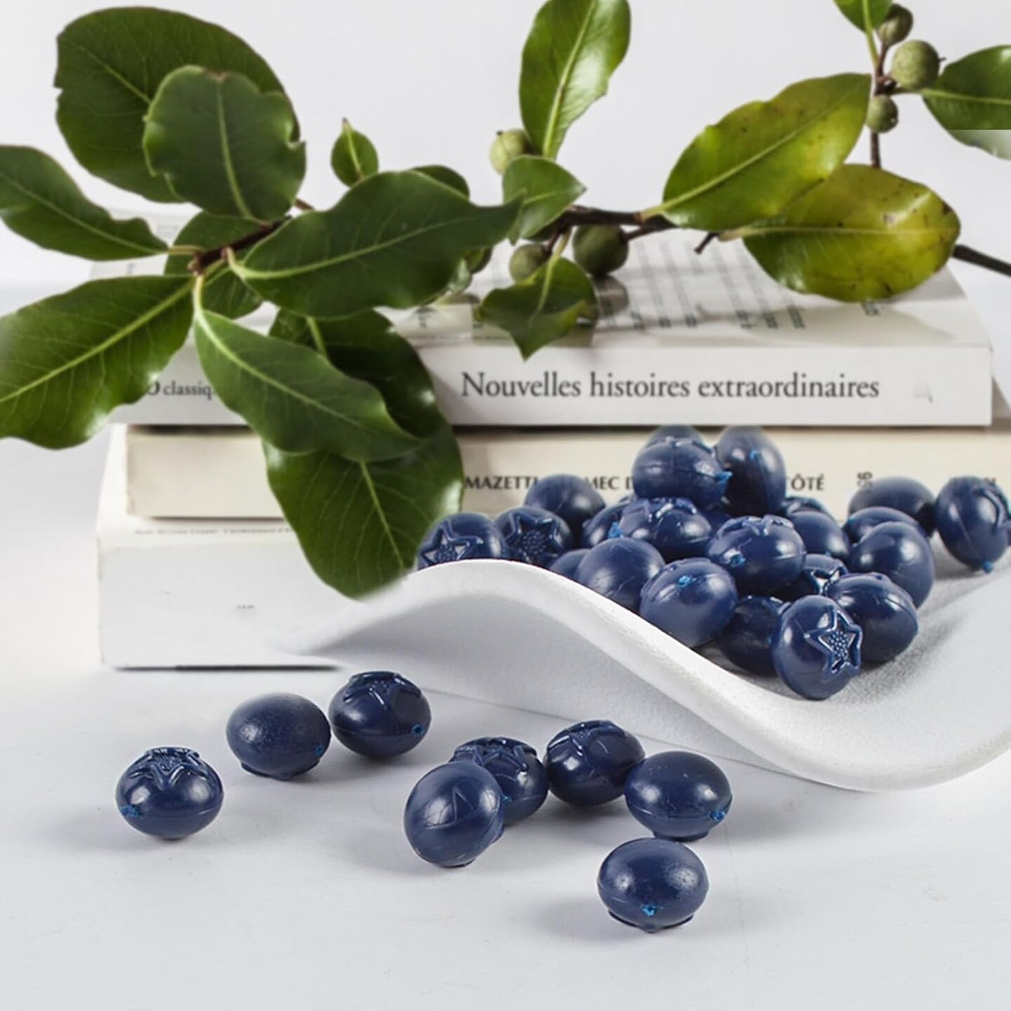 50 Pcs Artificial Fake Fruit Blueberry Decor