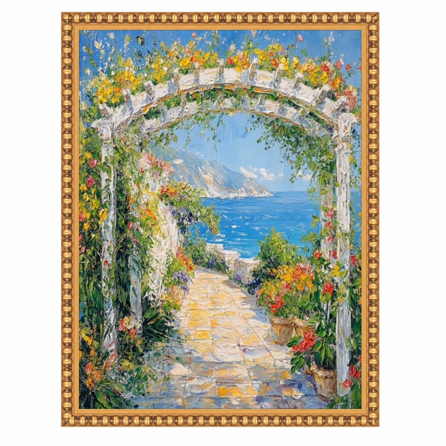 Slim Gold Leaf Beaded Picture Frame 18x24 frame