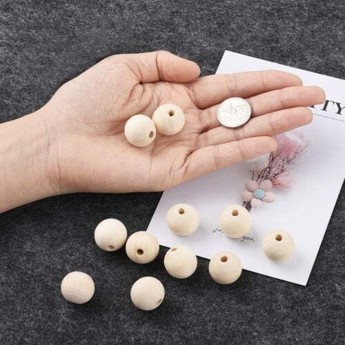 300Pcs 12mm Wood Beads Round Wooden Spacer Beads Unfinished Natural Wood Loose Beads