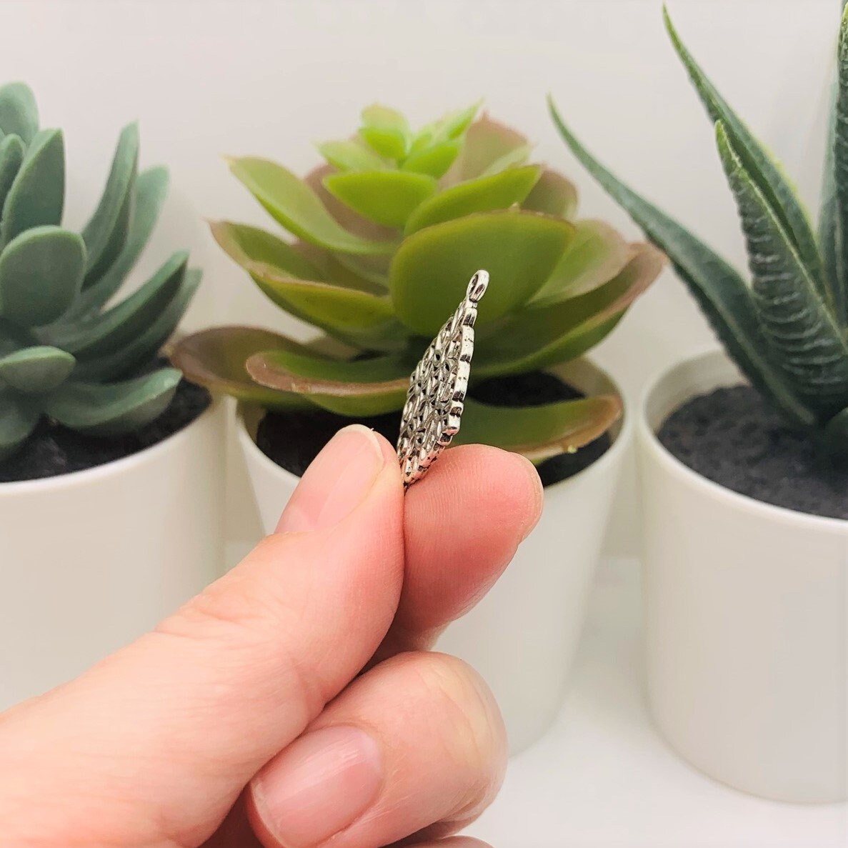 Silver Filigree Rhombus Connector Charms, 28x22mm