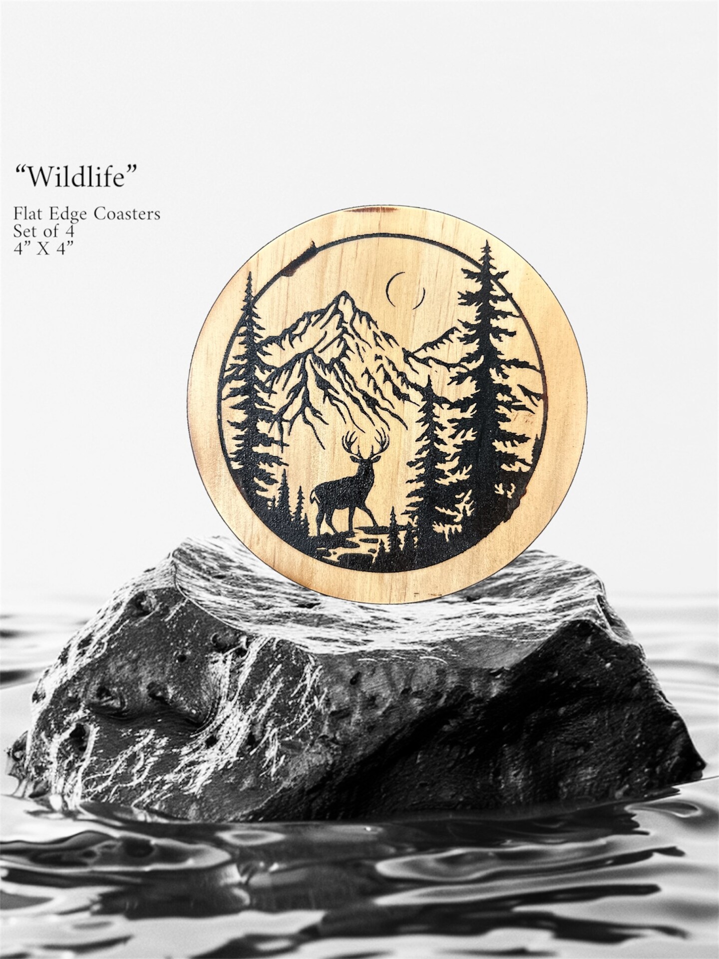 Wood-burned Coasters, Flat Edge | MakerPlace by Michaels