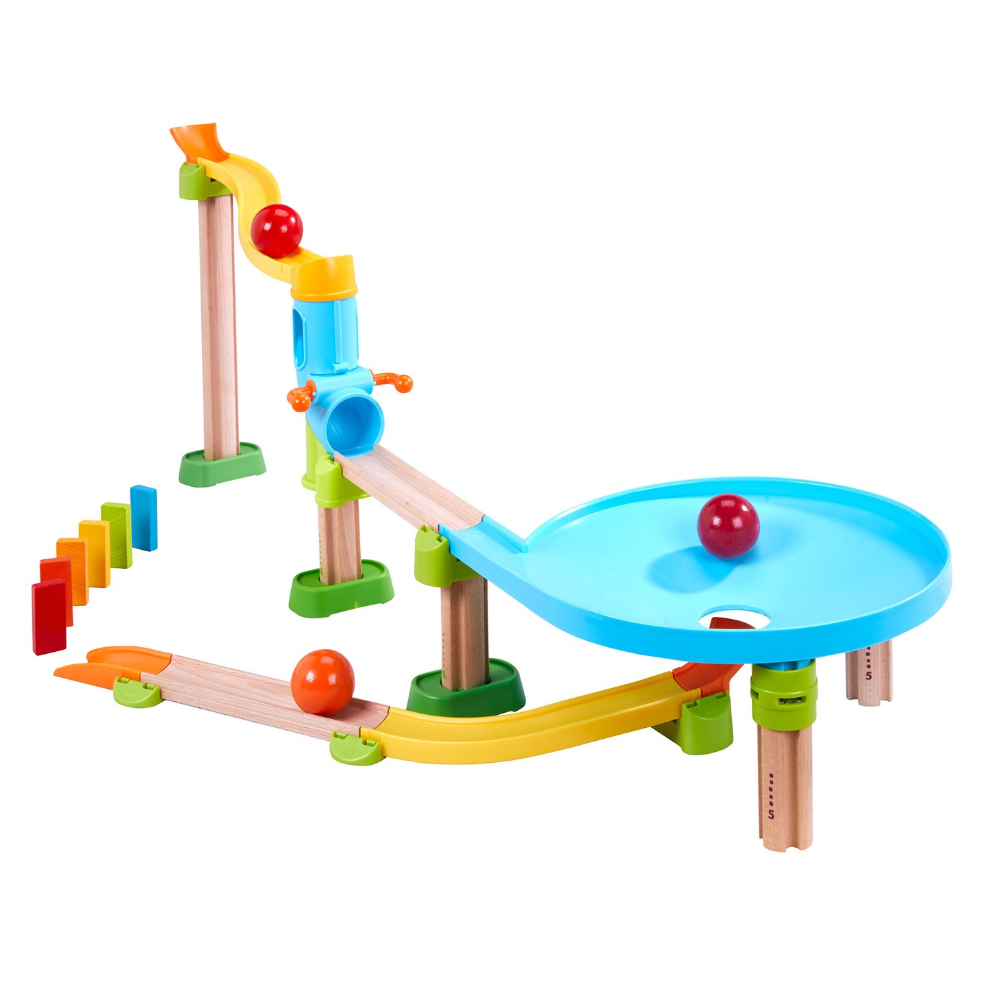 HABA Marble Run Kullerbu Traffic Jam, Ball Track Building Sets for Toddlers 2 and Up, 33 Piece Educational Marble Maze Game