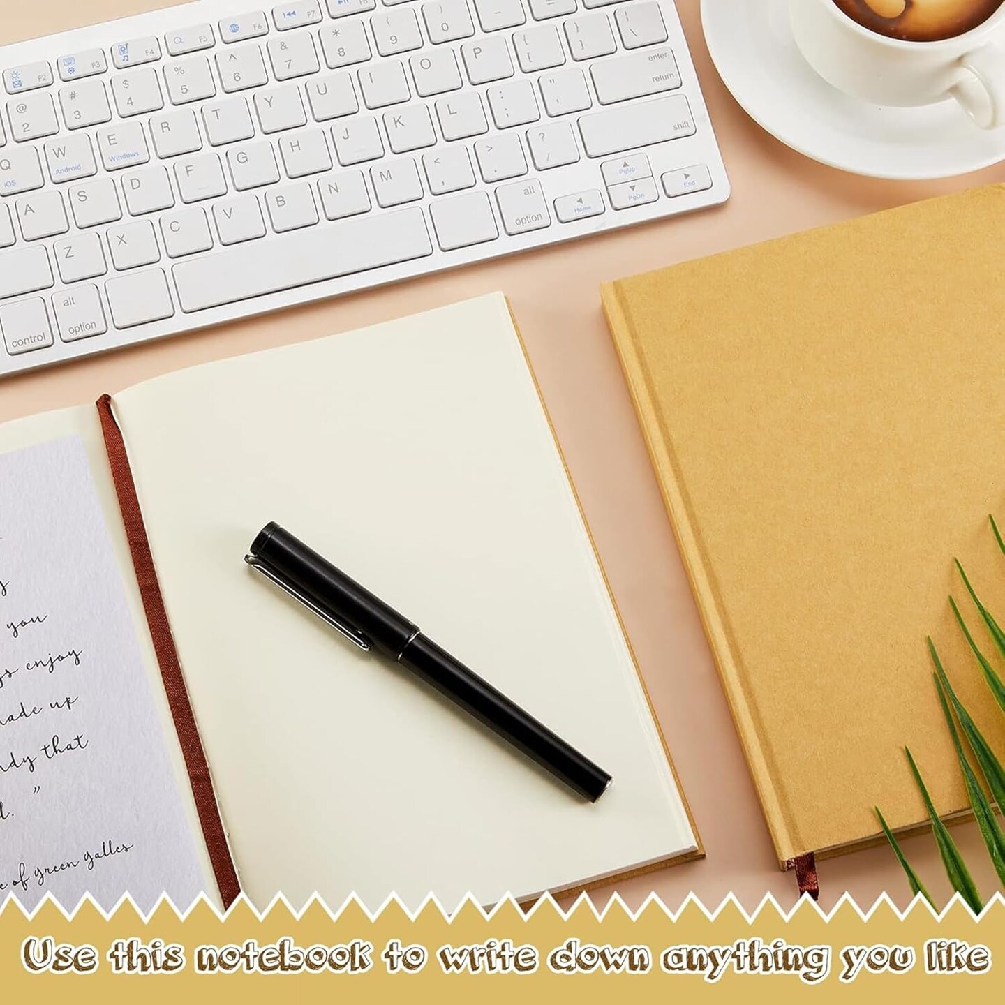 8 Pcs A5 Blank Kraft Notebooks Journals Bulk 100 Sheets/200 Pages Unlined Sketchbooks for Writing Drawing Composition Notebook