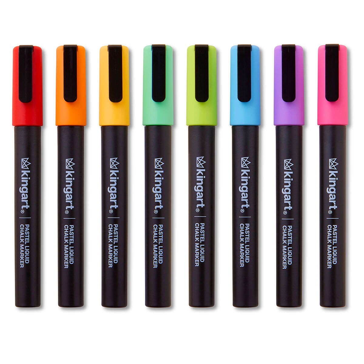 KINGART&#xAE; Liquid Chalk Markers, Pastel Colors, Round &#x26; Chisel Tip, Set of 8