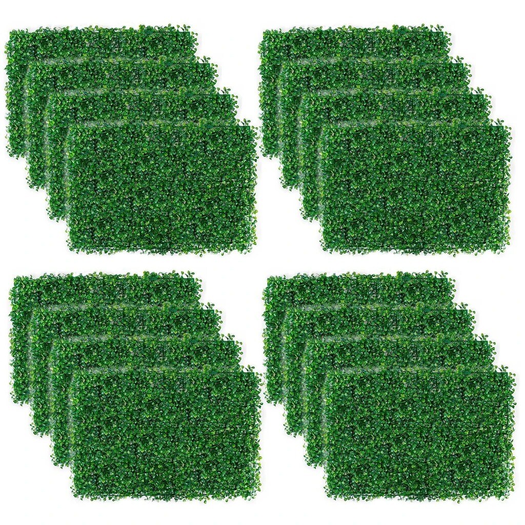 12ct Artificial Boxwood Greenery Hedge Panels 23.6&#x22; x 15.75&#x22;